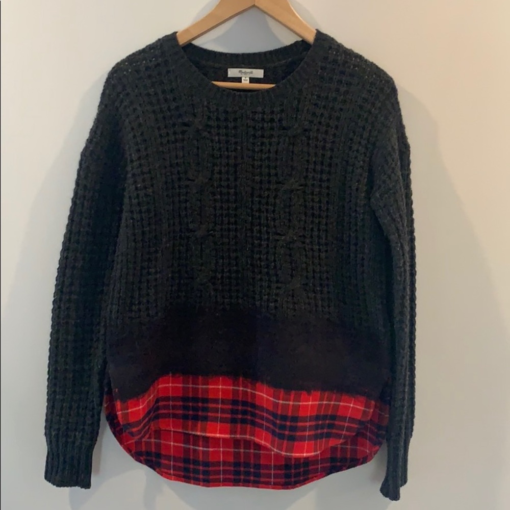 Madewell Sweater w/ Flannel - Picture 2 of 4
